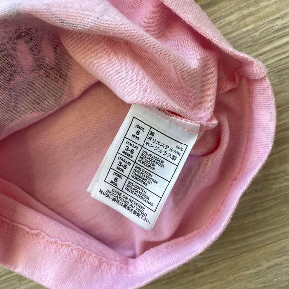 Pink Mickey Mouse Ringer Tee Disney World Baby Girl 6 Months Retro Girly WDW - Picture 6 of 7